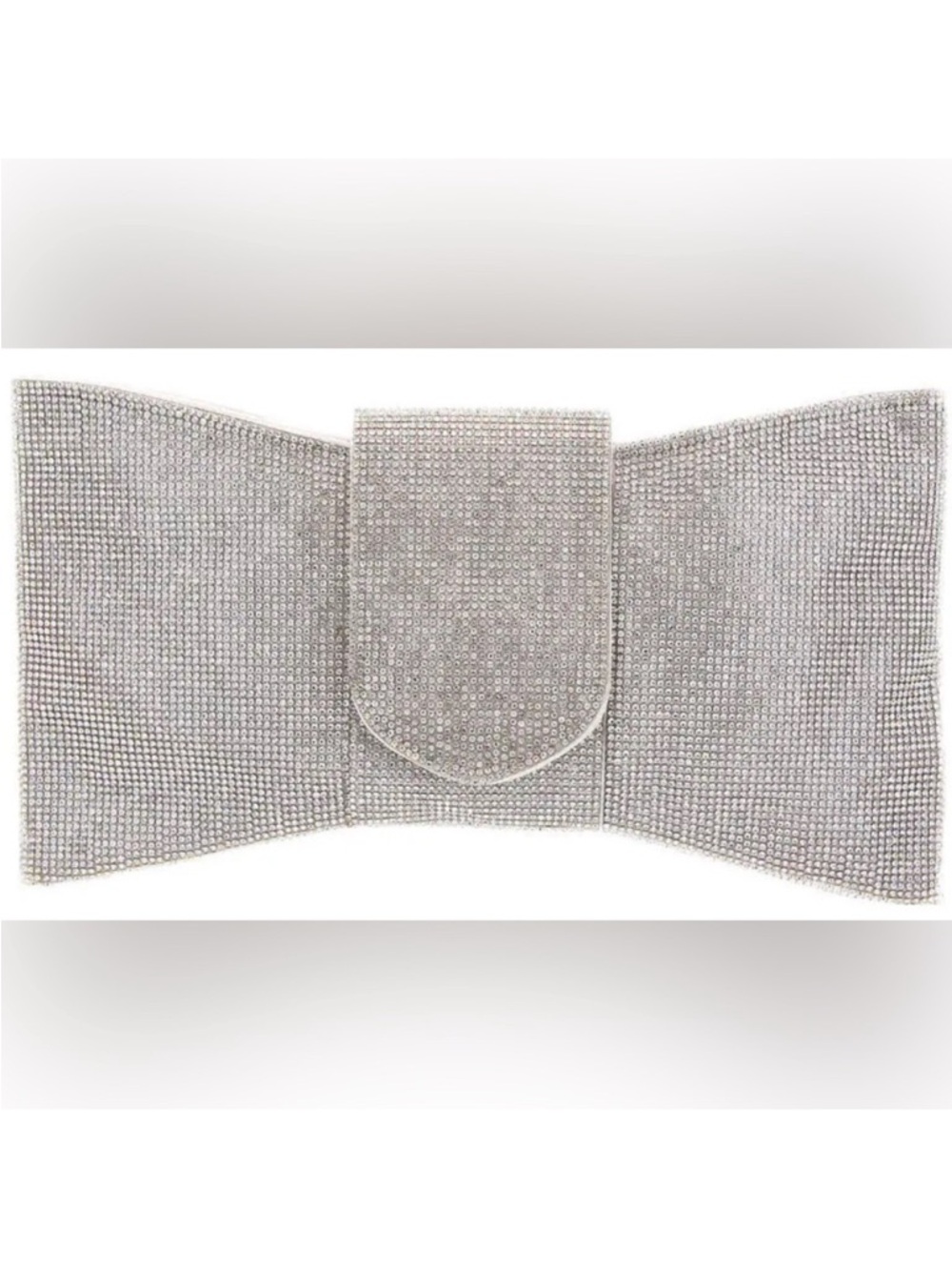 Silver Bow Clutch Bag